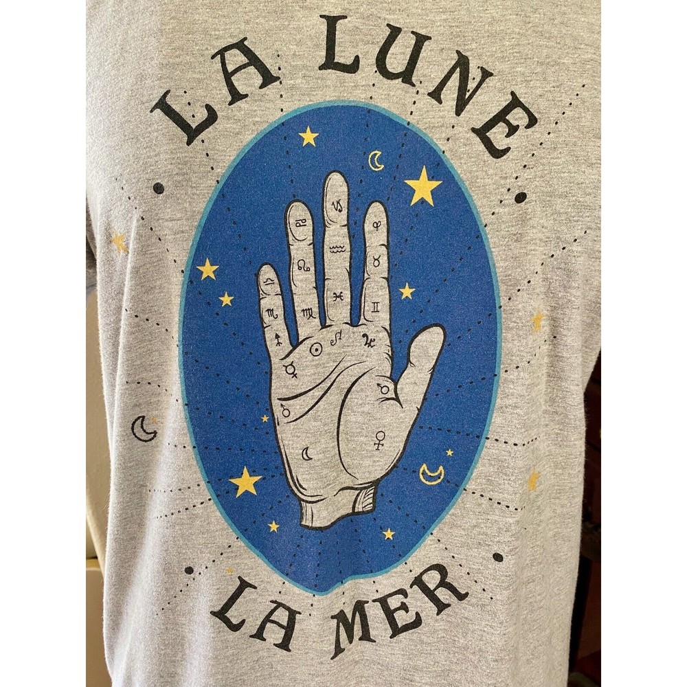Urban Outfitters Gray La Lune La Mer Witchy Palmistry Tshirt Top Small